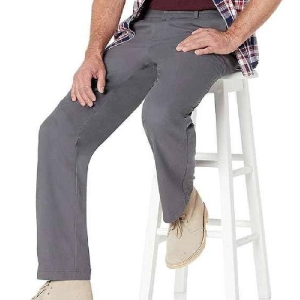 Amazon Essentials Men's Wrinkle-Resistant Chino Pants Sz 46Wx30L Gry
